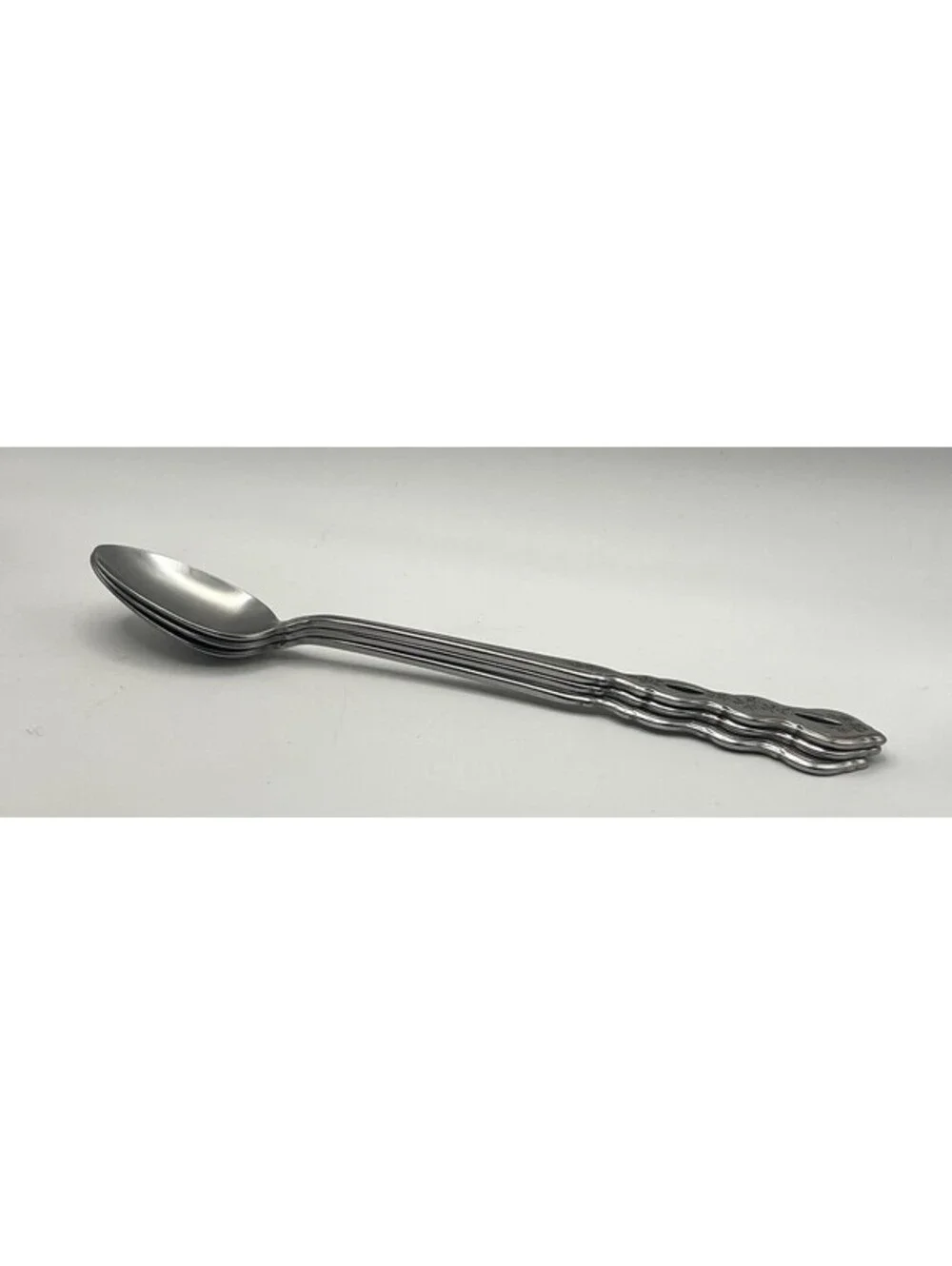 3- Oneida Community FANTASY Burnished Stainless Pierced Iced Tea spoon ~ 7 5/8”